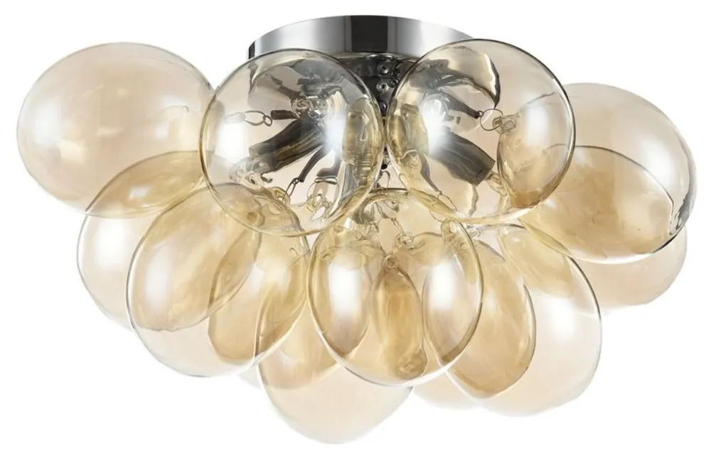 Jetzt Bestellen Casa Padrino Deckenleuchte Cognac / Silber 38 x 38 x H. 25 cm - Wohnzimmer Deckenlampe