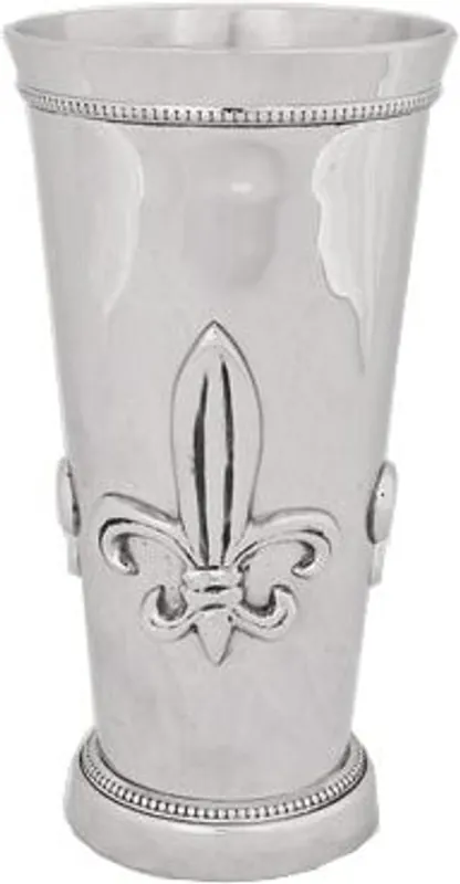 Prunkvoller Barock Becher Messing vernickelt mit Lilien Motiv von Casa Padrino Letzte Chance