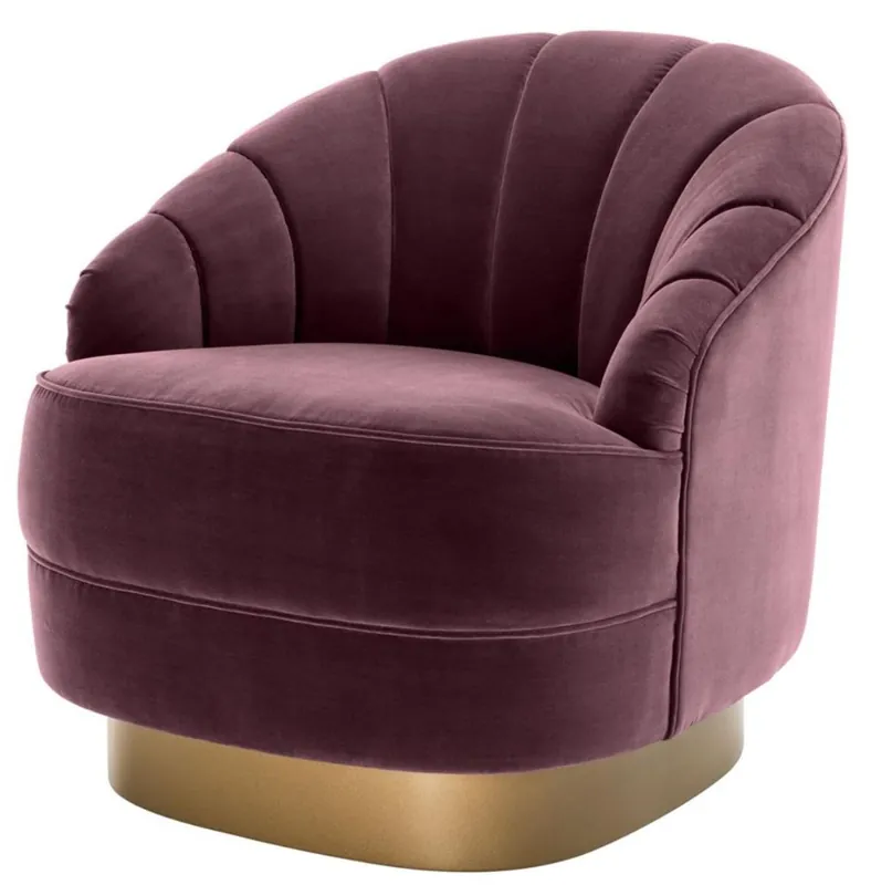Geprüft Casa Padrino Luxus Sessel Lila / Mattgold 77 x 80 x H. 78 cm - Hotel Möbel
