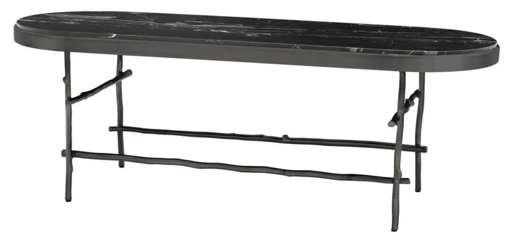 Nur Heute Casa Padrino Luxus Couchtisch Bronze / Schwarz 130 x 45 x H. 45,5 cm - Luxus Möbel