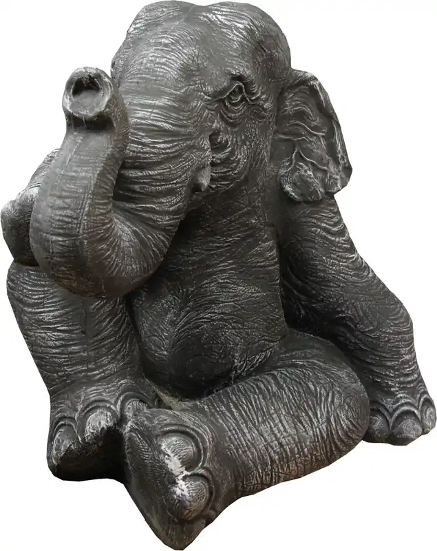 Casa Padrino Luxus Skulptur Elefant Dunkelgrau 55 x 53 x H. 53 cm - Limited Edition Must-Have