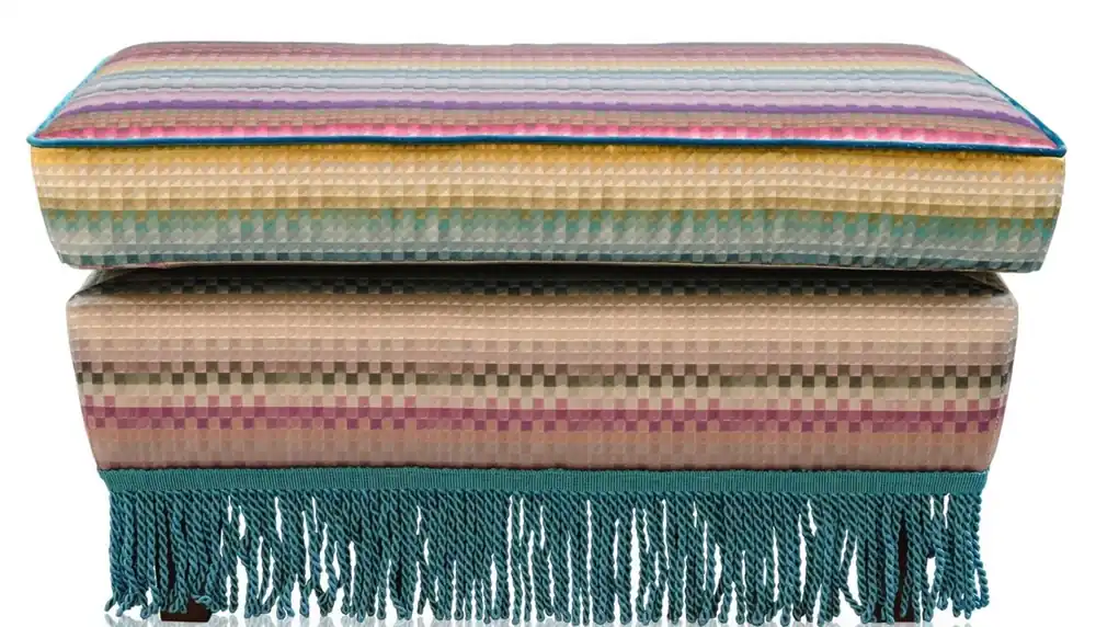 Casa Padrino Luxus Fußhocker Mehrfarbig 76 x 54 x H. 40 cm - Wohnzimmer Möbel Ausverkauf