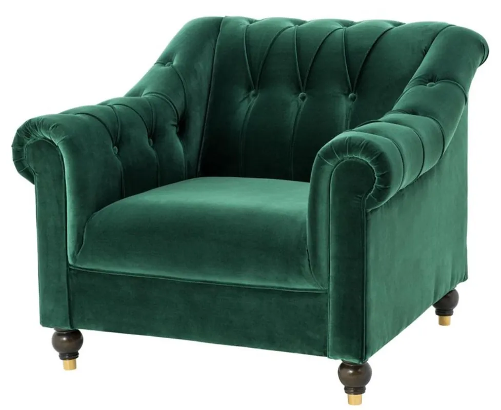 Casa Padrino Luxus Chesterfield Sessel Grün 99 x 90 x H. 81,5 cm - Limited Edition Online Kaufen