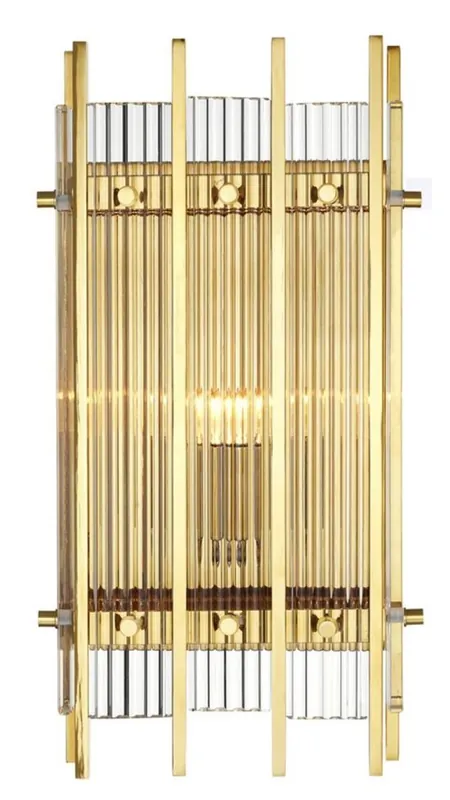 Letzte Chance Casa Padrino Luxus Wandleuchte Gold 23 x 12 x H. 42 cm - Hotel Restaurant Wandlampe