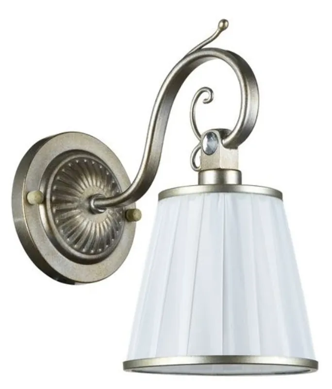 Casa Padrino Jugendstil Wandlampe Silbergold / Weiß 14 x 24 x H. 27 cm - Art Deko Möbel Sale