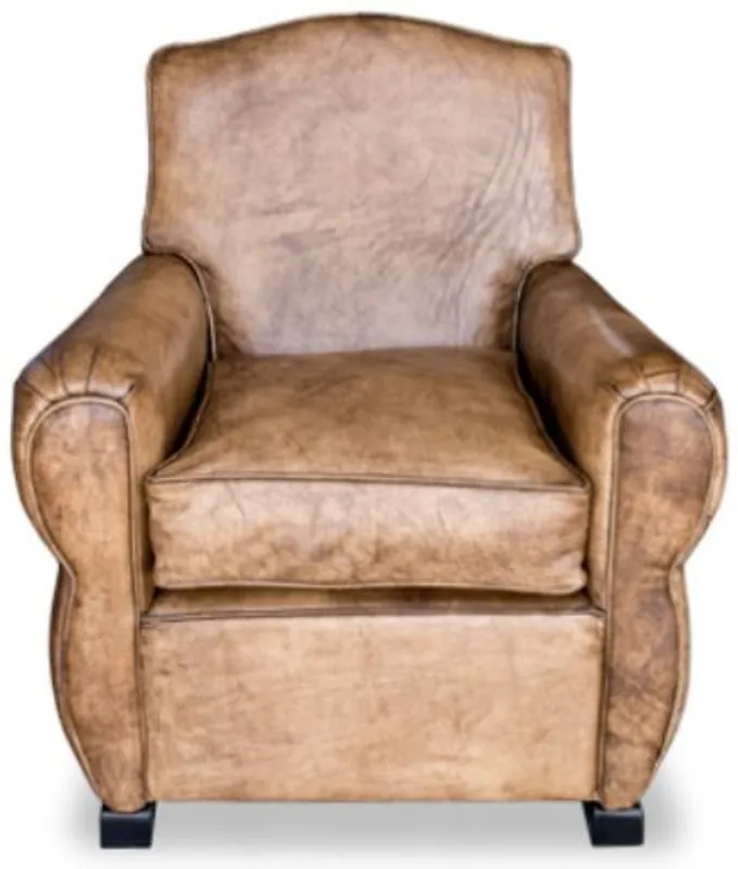 Casa Padrino Luxus Wohnzimmer Leder Sessel Vintage Hellbraun 80 x 88 x H. 86 cm - Echtleder Möbel Geprüft
