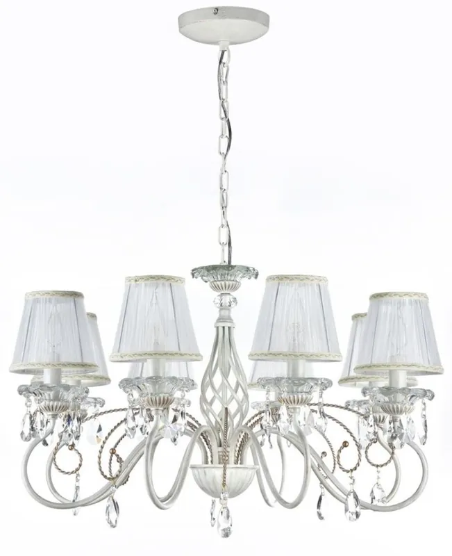 Casa Padrino Barock Kristall Kronleuchter Weiß / Gold Ø 78 x H. 45 cm - Barock Lüster Nur Für Kurze Zeit