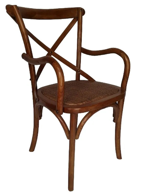 Jetzt Kaufen Casa Padrino Landhausstil Esszimmerstuhl mit Armlehnen Dunkelbraun 48 x 43 x H. 89 cm - Esszimmermöbel im Landhausstil