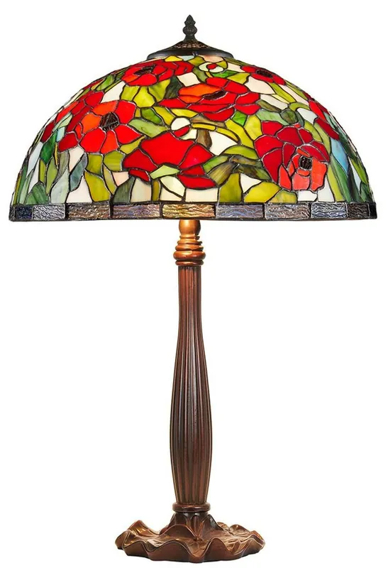 Preis Gesenkt Casa Padrino Tiffany Tischleuchte Bronzefarben / Mehrfarbig Ø 40 x H. 64 cm - Handgefertigte Hockerleuchte aus 528 Teilen