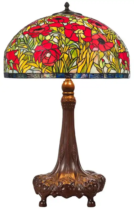 Casa Padrino Tiffany Tischleuchte Mehrfarbig Ø 50 x H. 80 cm - Handgefertigte Hockerleuchte Mega-Angebot