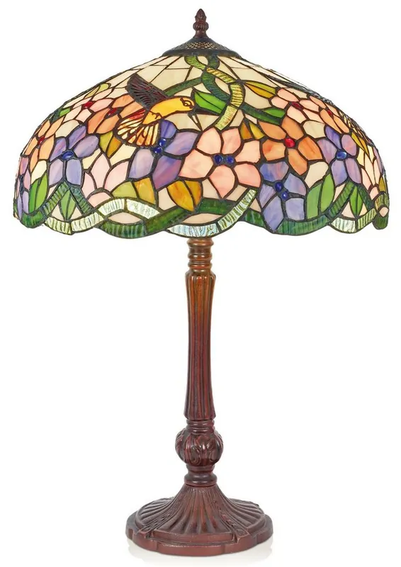 Casa Padrino Tiffany Tischleuchte Mehrfarbig Ø 40 x H. 62 cm - Handgefertigte Hockerleuchte Angebot