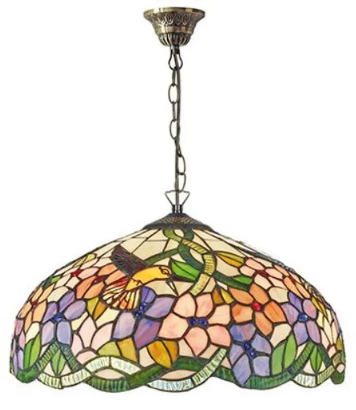 Echt Casa Padrino Tiffany Hängeleuchte Mehrfarbig Ø 40 x H. 92 cm - Luxus Qualität