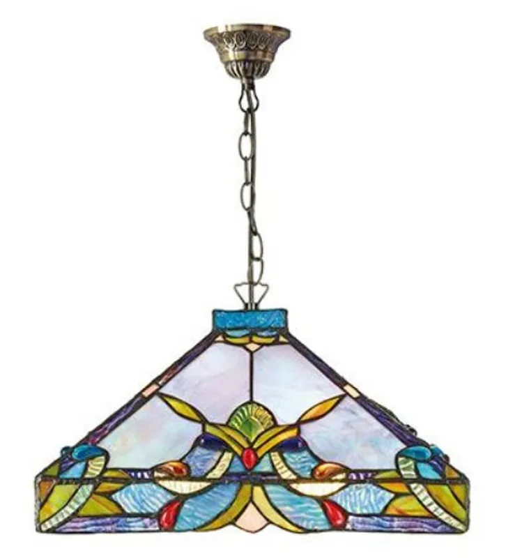 Casa Padrino Tiffany Hängeleuchte / Pendelleuchte Bunt Ø 36 x H. 82 cm - Handgefertigte Tiffany Lampe Meistverkauft