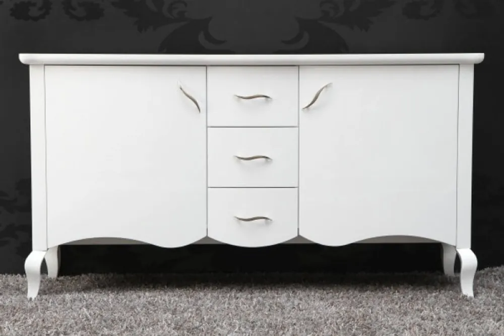 Rabatt Casa Padrino Barock Kommode Weiss Hochglanz Breite 160 cm, Höhe 87 cm - Moderne Barock Möbel