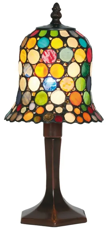 Neu Im Sortiment Casa Padrino Tiffany Tischleuchte / Hockerleuchte Mehrfarbig Ø 16 x H. 36 cm - Handgefertigte Tiffany Dekoleuchte