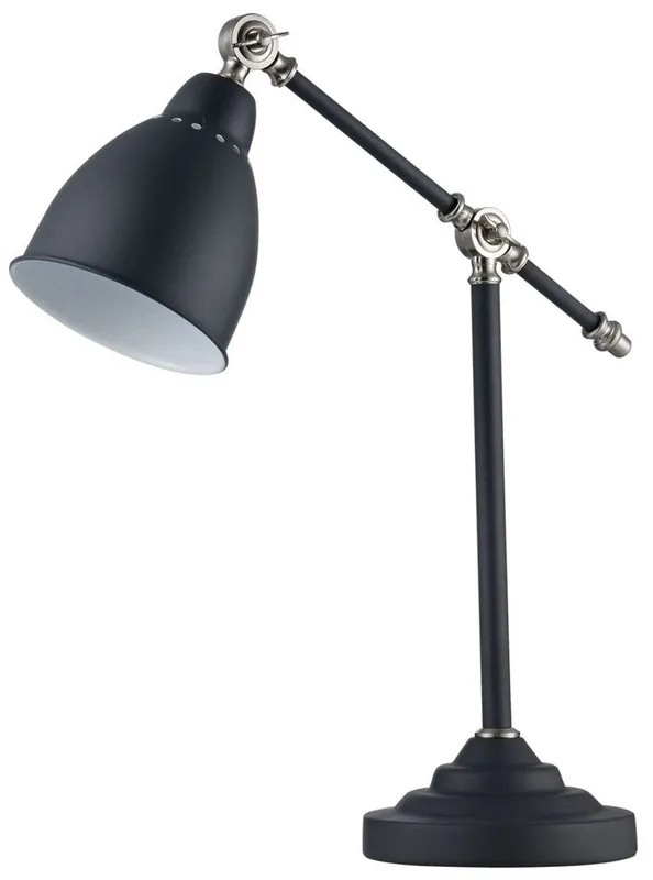 Casa Padrino Schreibtischleuchte Schwarz / Silber 17,5 x 47 x H. 52 cm - Tischleuchte mit Schwenkbügel Preiswert
