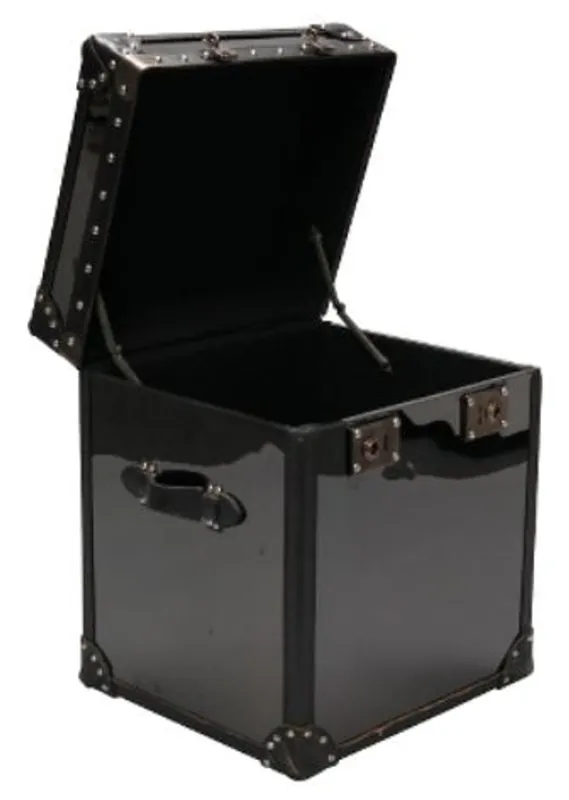 Casa Padrino Luxus Truhe Schwarz 49 x 44 x H. 57 cm - Handgefertigte Truhe im Kofferlook Angebot
