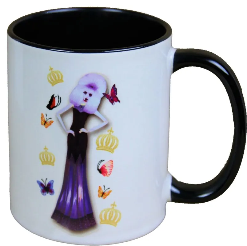 Harald Glööckler Pompöös Tasse Hund mit violettem Abendkleid - designed by Harald Glööckler Sonderangebot