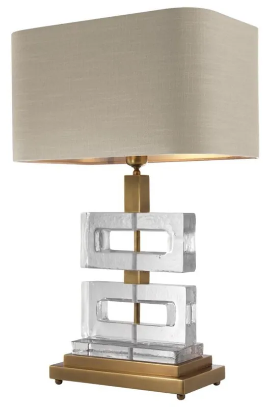 Neue Kollektion Casa Padrino Luxus Tischleuchte Vintage Messing / Khaki 45 x H. 70 cm - Luxus Kollektion