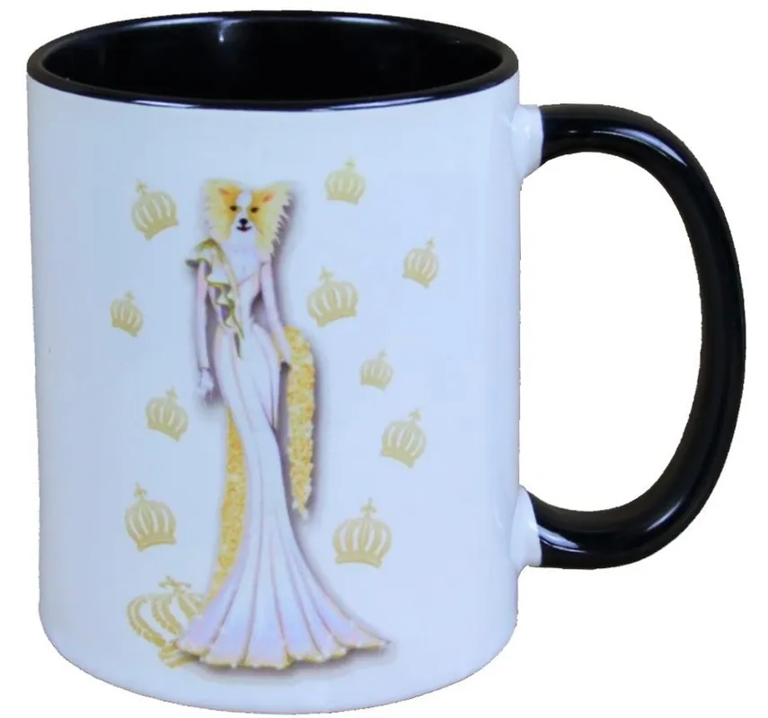 Harald Glööckler Pompöös Tasse Hund mit gold-weissem Abendkleid - designed by Harald Glööckler Must-Have