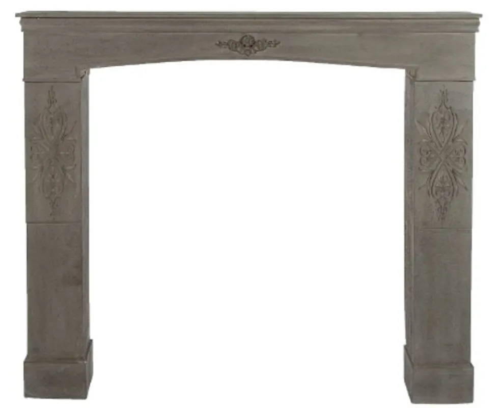Knallerangebot Casa Padrino Landhausstil Kaminumrandung Antik Graubraun 113 x 19 x H. 101 cm - Handgefertigte Shabby Chic Möbel