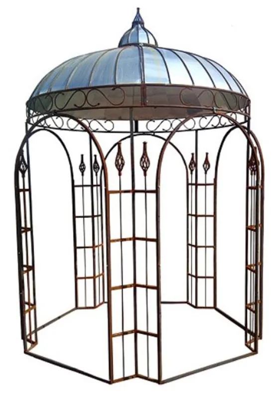 Angebot Casa Padrino Pavillon Ø 220 x H. 330 cm - verschiedene Farben - Gartenpavillon aus Schmiedeeisen mit verzinktem Blechdach