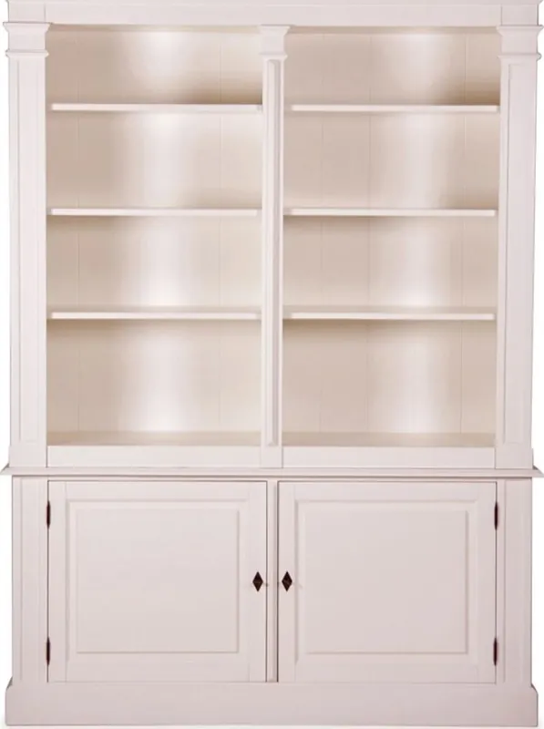 Letzte Chance Casa Padrino Landhausstil Wandschrank Antik Weiß 160 x 48 x H. 215 cm - Landhausstil Möbel - Bücherregal