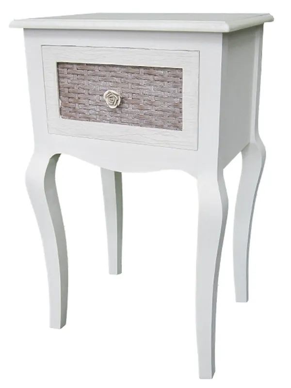 Casa Padrino Landhausstil Telefontisch Hellgrau / Braun 40 x 32 x H. 68 cm - Handgefertigter Beistelltisch mit Schublade Finale Aktion