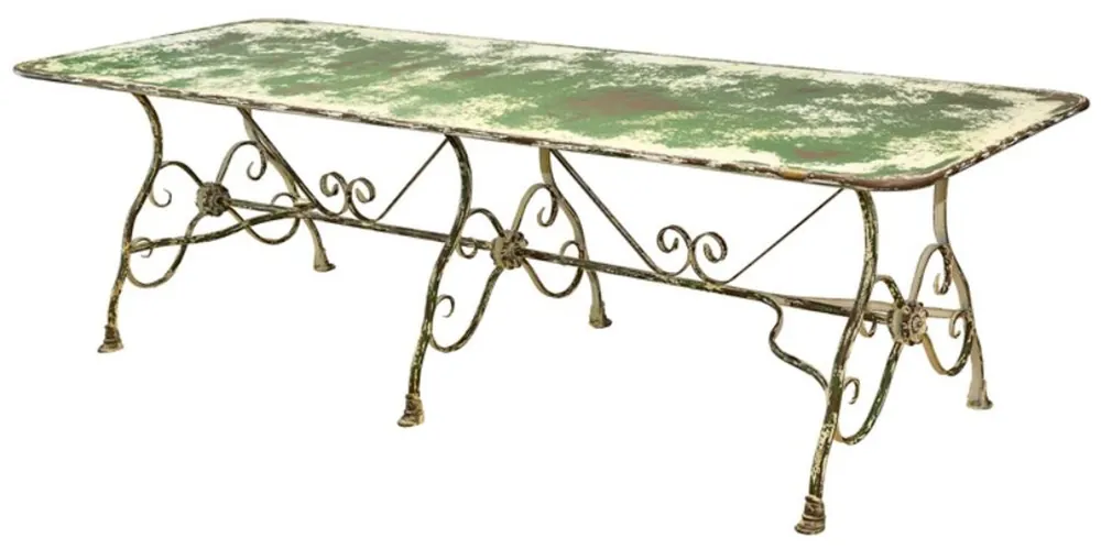 Casa Padrino Jugendstil Gartentisch Antik Grün 250 x 90 x H. 75 cm - Gartenmöbel im Jugendstil BW F!!! Neue Ware