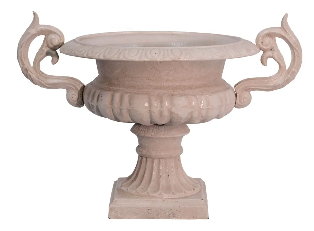 Casa Padrino Antik Stil Garten Übertopf Antik-Weiss Gussmetall - Blumentopf Pflanzentopf Bestseller