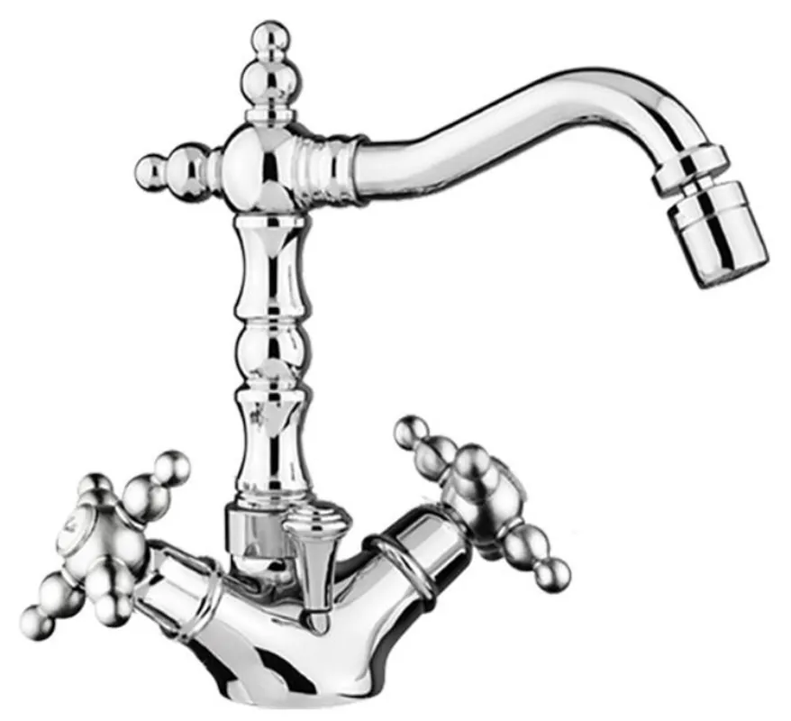 Jugendstil Retro Waschtisch / Waschbecken Armatur Silber H. 21 cm - Nostalgisches Bad Zubehör Jetzt Bestellen
