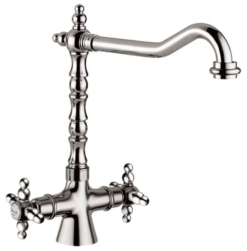 Preis Gesenkt Jugendstil Retro Waschtisch Armatur Silber H. 30,5 cm - Waschbecken Armatur Made in Italy