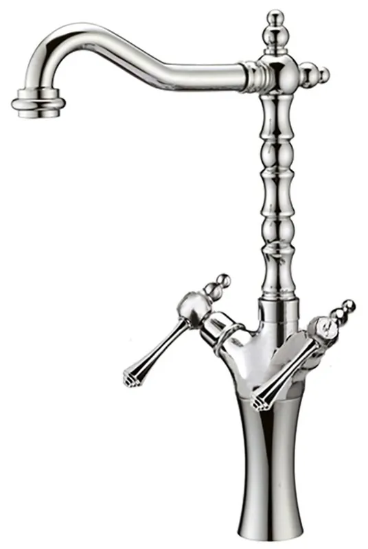 Super-Preis Jugendstil Retro Waschtisch Armatur Silber H. 47,5 cm - Waschbecken Armatur Made in Italy