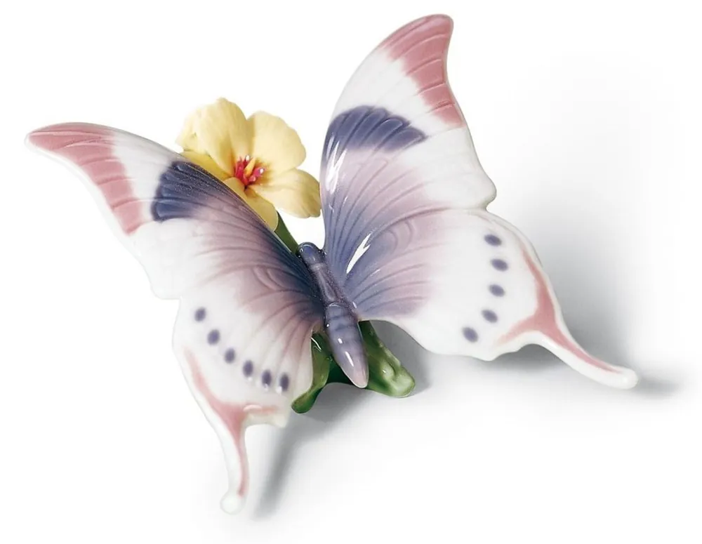Casa Padrino Luxus Porzellan Schmetterlingsfigur / Skulptur Mehrfarbig 11 x H. 6 cm - Luxus Qualität Neue Kollektion