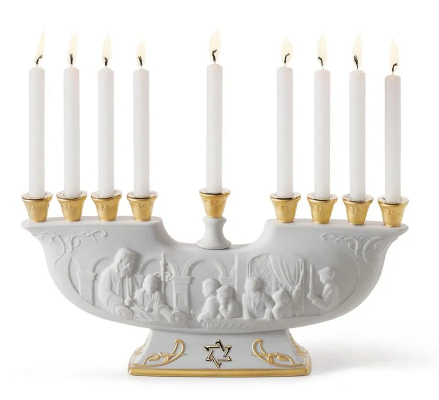 Sichere Zahlung Casa Padrino Luxus Porzellan Kerzenhalter Arche Weiß / Gold 30 x H. 14 cm - Luxus Kollektion