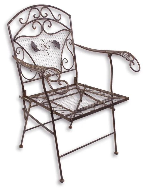 Casa Padrino Jugendstil Gartenstuhl Braun 72 x 51 x H. 95 cm - Gartenmöbel Super-Preis