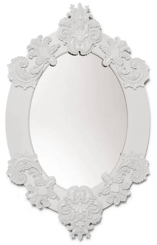 Casa Padrino Designer Spiegel / Wandspiegel Weiß 58 x H. 93 cm - Luxus Qualität Ausverkauf
