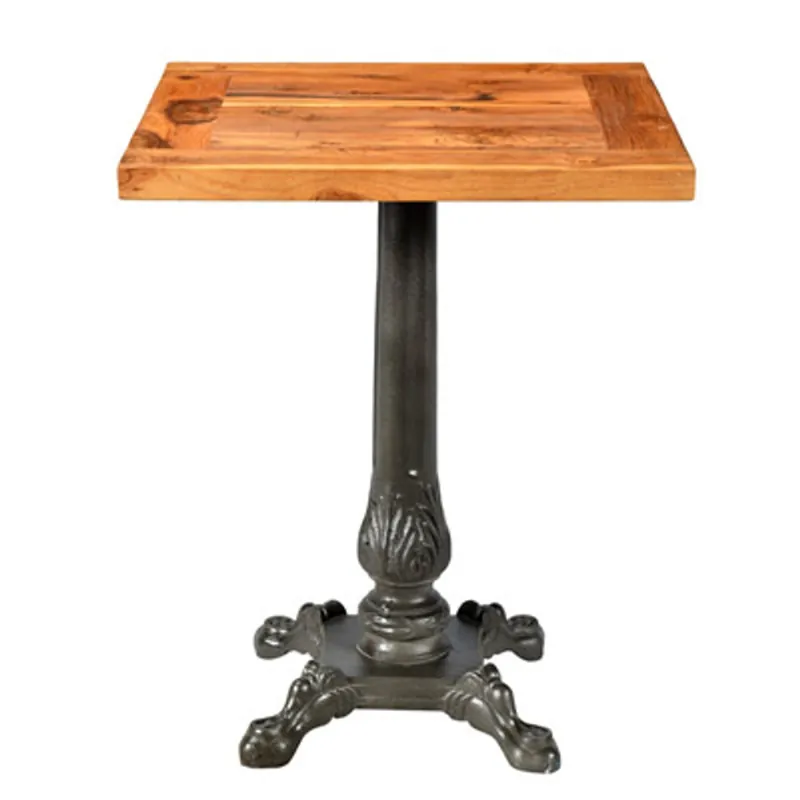 Casa Padrino Jugendstil Luxus Tisch / Beistelltisch Teak Holz / Eisen 60 x 60 x H74 cm - Cafe Restaurant Möbel Preis Gesenkt