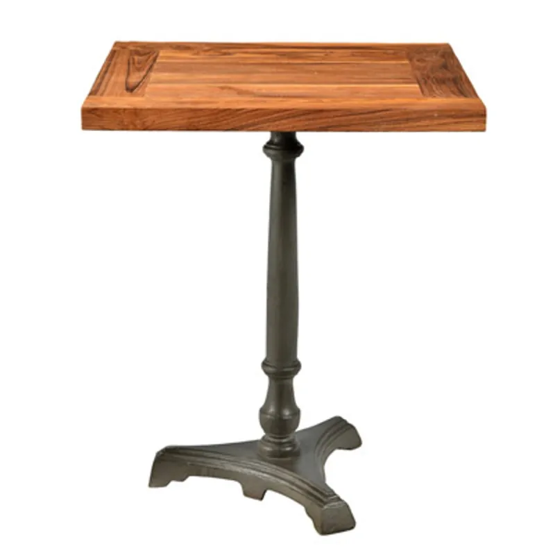 Jetzt Kaufen Casa Padrino Jugendstil Luxus Tisch / Beistelltisch Teak Holz / Eisen Mod2 60 x 60 x H74 cm - Cafe Restaurant Möbel