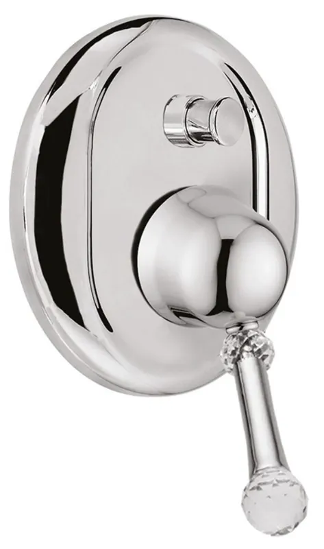 Echt Luxus Dusch Unterputz-Einhebelmischer mit Umstellung Silber 15,6 x H. 16 cm - Badezimmer Armaturen Made in Italy