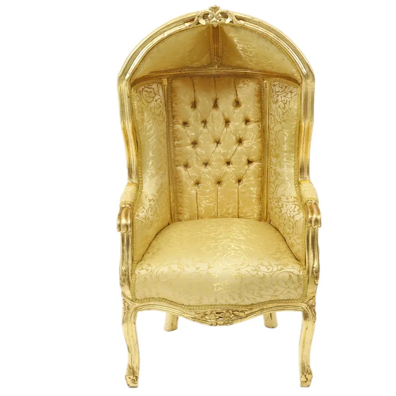 Abverkauf Casa Padrino Barock Kinder Thron Sessel Gold Muster /Gold - Ballon Sessel Barock Möbel