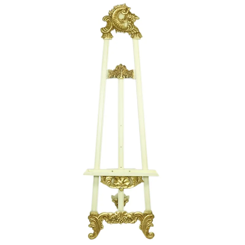 Casa Padrino Barock Schild Ständer in Creme/Gold - Hotel, Cafe, Restaurant, Ladeneinrichtung, Shop Einrichtung Direktkauf