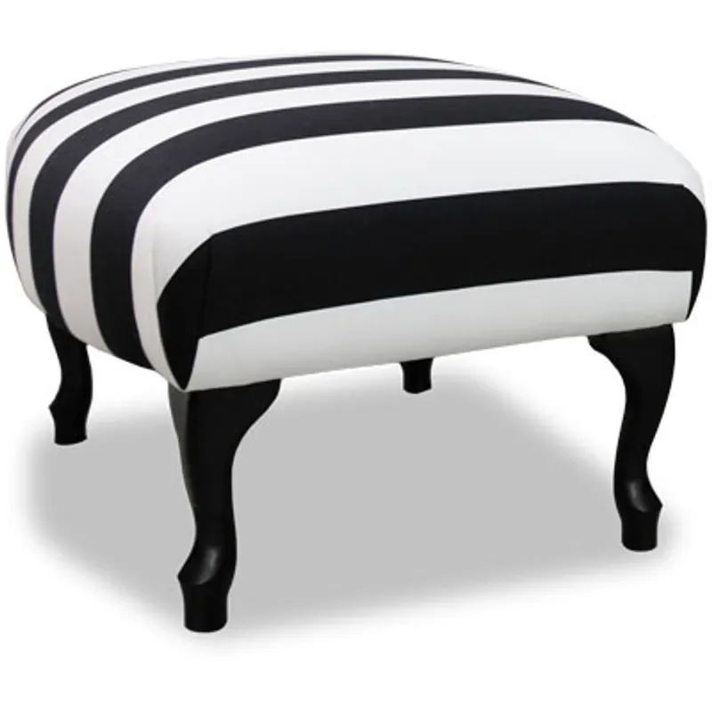 Casa Padrino Luxus Sitzhocker Schwarz / Weiß Streifen / Schwarz - Designer Stil Hocker - Möbel Kracherpreis