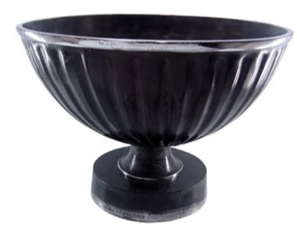 Casa Padrino Barock Schüssel Aluminium Schwarz / Silber - Antik Stil Highlight