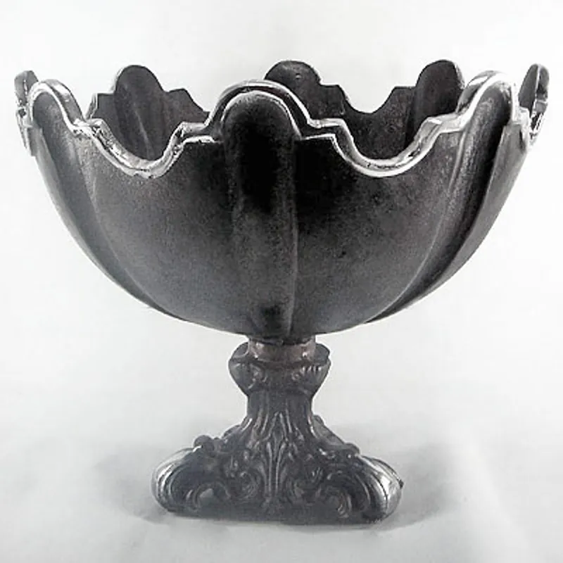 Casa Padrino Barock Schüssel Aluminium Schwarz / Silber H. 30, Durchmesser 36 cm - Antik Stil Rabatt