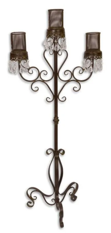 Casa Padrino Kerzenhalter / Kerzenständer Braun 49 x 32 x H. 118 cm - Gartendekoration im Jugendstil Abverkauf