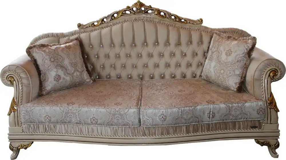 Casa Padrino Luxus Barock 3er Sofa Beige / Creme/ Elfenbein / Gold - Sitzbank Möbel - Luxury Hotel Collection Versand Am Gleichen Tag