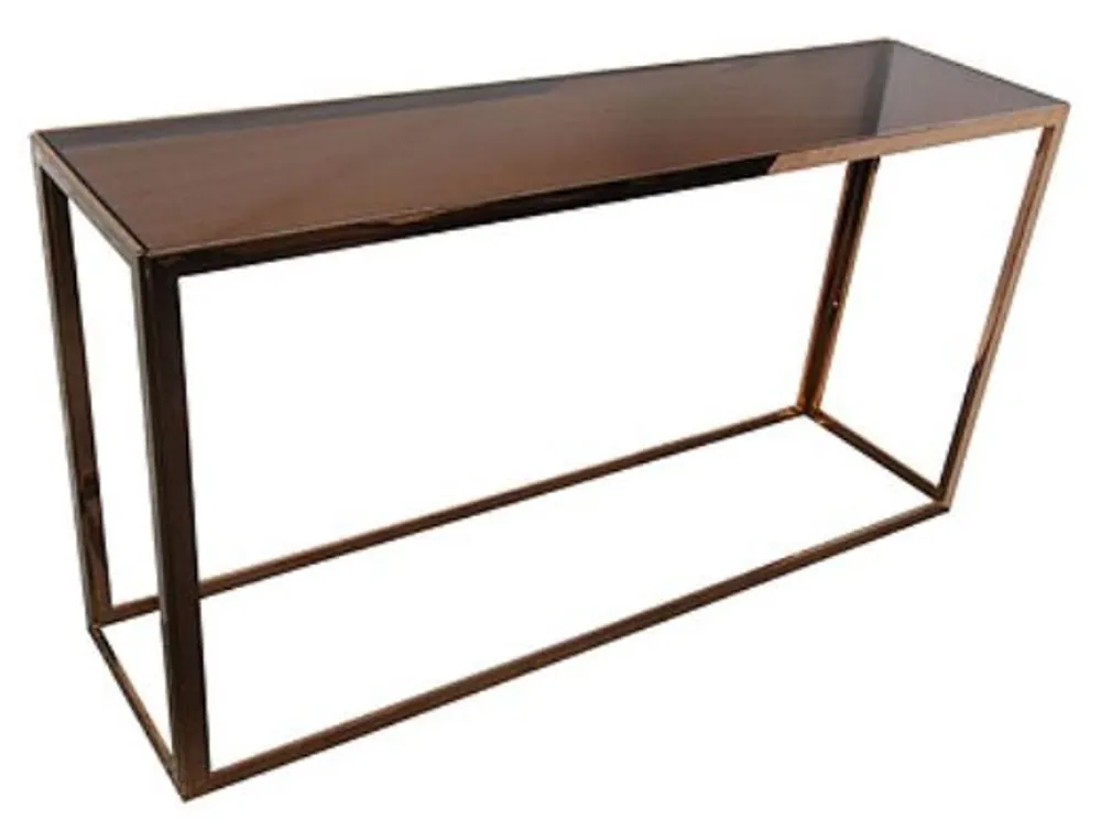 Casa Padrino Luxus Konsolentisch Roségold / Schwarz 150 x 40 x H. 78 cm - Wohnzimmermöbel Top-Angebot