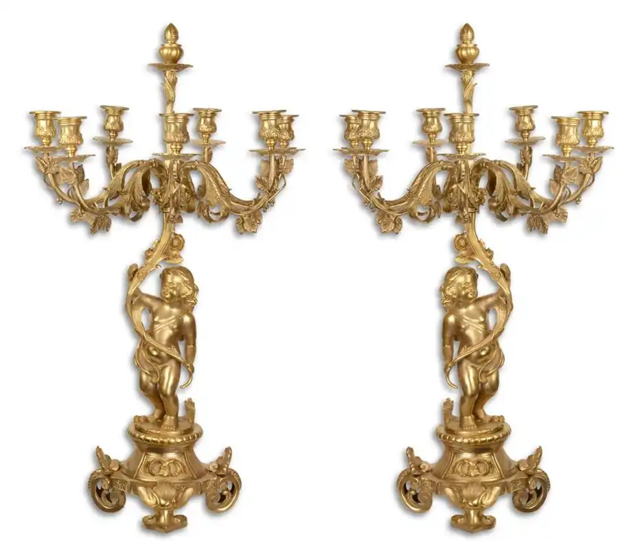 Casa Padrino Barock Kerzenständer Set Gold 46 x 46 x H. 83 cm - Edel & Prunkvoll Finale Aktion