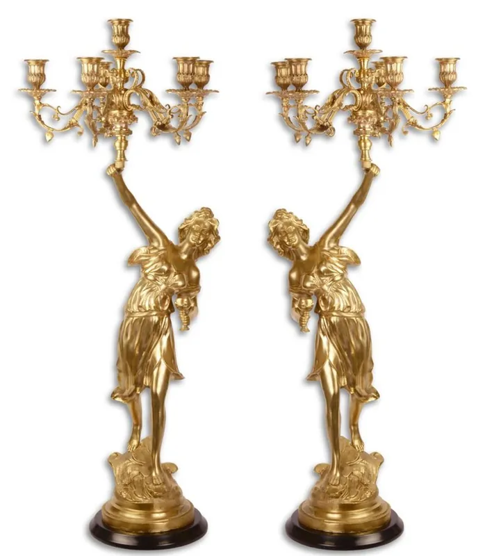 Angebot Casa Padrino Barock Kerzenständer Set Gold 32,5 x 32,5 x H. 87 cm - Hotel & Restaurant Deko